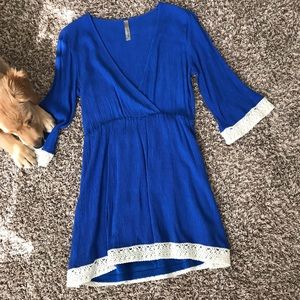 cotton dress above the knee 3/4 sleeve